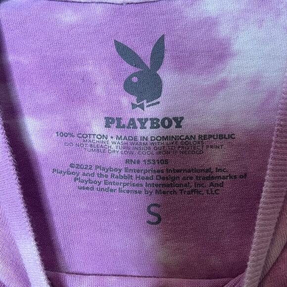 Playboy Purple Tie Dye Graphic T Shirt Tee Small - Picture 4 of 6